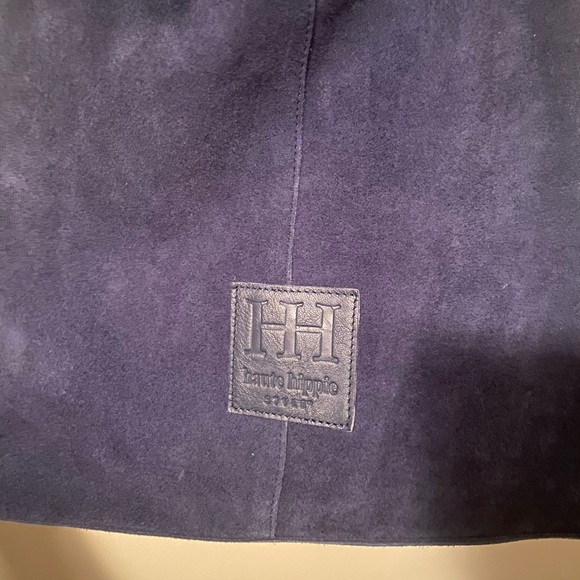 NWT Haute Hippie Navy Blue Suede Tote Bag - Picture 7 of 8